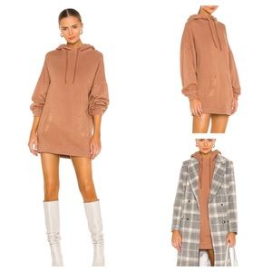 Lovers + Friends Tan Mini Hoodie Dress